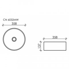 Раковина накладная Ceramica Nova Element CN6032MW