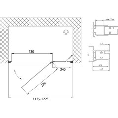 Душевая дверь Vegas-Glass AFP 120 02Г 02 R