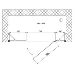 Душевая дверь Vegas-Glass AFP-F 140 01 01 R