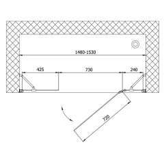 Душевая дверь Vegas-Glass AFP-F 150 02Г 10 R