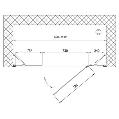 Душевая дверь Vegas-Glass AFP-F 180 08 02 R