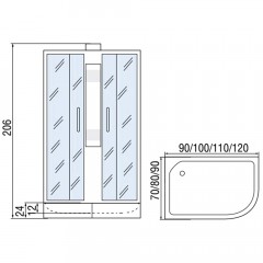 Душевая кабина Мономах 120/80/24 L без крыши