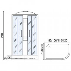 Душевая кабина Мономах 120/80/24 R