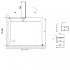 Душевой уголок Vegas-Glass AFP-Fis 100*70 09 01 R