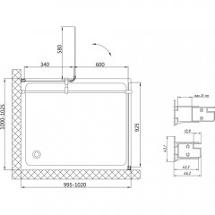 Душевой уголок Vegas-Glass AFP-Fis 100 08 R03 R