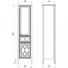 Пенал ASB-Woodline Миа 40 серый массив ясеня