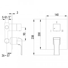 Смеситель для ванны встраиваемый Lemark Unit LM4528C