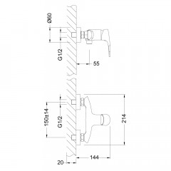 Смеситель для душа Lemark Linara LM0403C