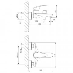 Смеситель для ванны Lemark Linara LM0414C