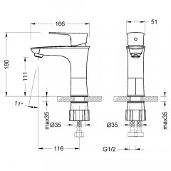 Смеситель для раковины Lemark Nero LM0206C