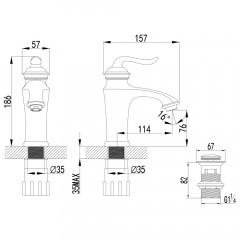 Смеситель для раковины Lemark Brava LM4706G