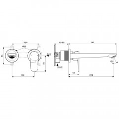 Смеситель для раковины встраиваемый Ideal Standard Cerafine BD133XG