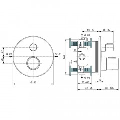 Смеситель для душа встраиваемый Ideal Standard Ceratherm A5813XG термостат