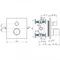 Смеситель для душа встраиваемый Ideal Standard Ceratherm A6956XG термостат