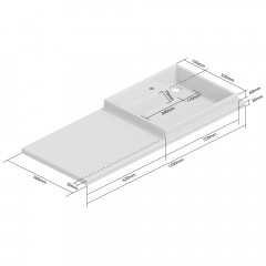 Раковина СаНта Юпитер 1200x500 L 900124