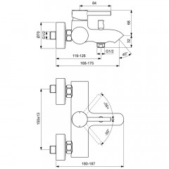 Смеситель для ванны Ideal Standard Ceraline BC199AA