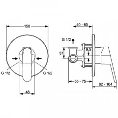 Смеситель для душа встраиваемый Ideal Standard Ceraplan II A5960AA