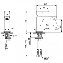 Смеситель для раковины Ideal Standard Connect Air A7010AA