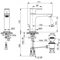 Смеситель для раковины Ideal Standard Connect Air A7012AA