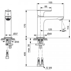 Смеситель для раковины Ideal Standard Connect Air A7015AA