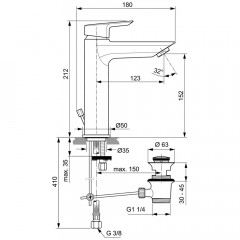 Смеситель для раковины Ideal Standard Tesi A6563AA