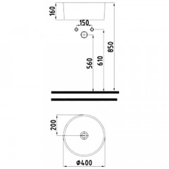 Раковина накладная Bien Harmony HRLG04001FD0W3000