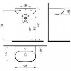 Раковина накладная Bien Vokha MDLS05501FD1W5000