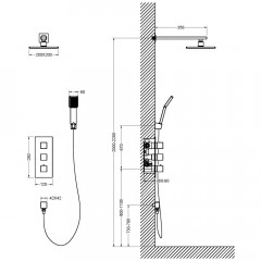 Душевая система встраиваемая Timo Tetra-Thermo SX-0179/03SM термостат