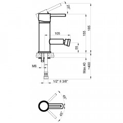 Смеситель для биде Azario Tasco AZ15166601