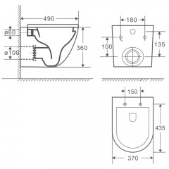 Унитаз Fubini FB001 + смеситель Odenberg GB001BL