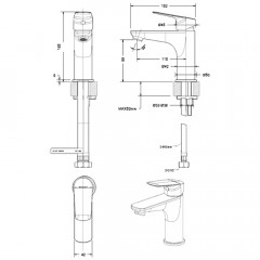 Смеситель для раковины Bravat Rhein F1429564CP-9-ENG