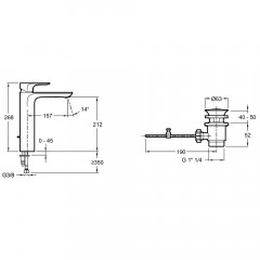 Смеситель для раковины Jacob Delafon Aleo E72298-4-CP