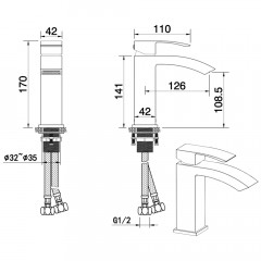 Смеситель для раковины Felice 1030 cromo