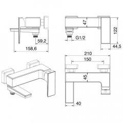 Смеситель для ванны Felice 3040 cromo