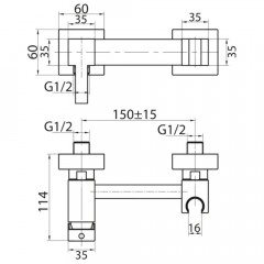 Смеситель с гигиеническим душем Felice 6515 cromo