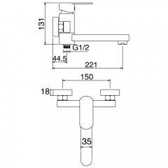 Смеситель для ванны Felice 6040 cromo