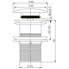 Донный клапан Felice V-5 cromo