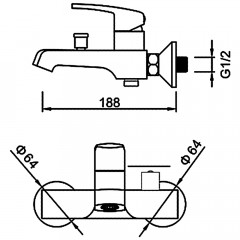 Смеситель для ванны Gerhans K06 K13006