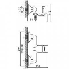 Смеситель для душа Ledeme H03 L2003