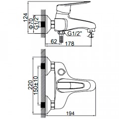 Смеситель для ванны Ledeme H07 L3207