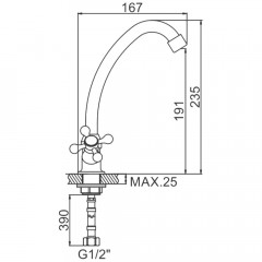 Смеситель для кухни Ledeme H20 L5920