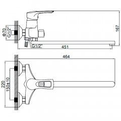 Смеситель универсальный Ledeme H25 L2225