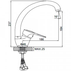 Смеситель для кухни Ledeme H28 L5928-B