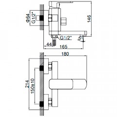 Смеситель для ванны Ledeme H33 L3233