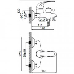 Смеситель для ванны Ledeme H35 L3135