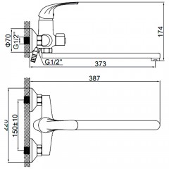 Смеситель универсальный Ledeme H35 L2235