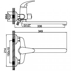 Смеситель универсальный Ledeme H38 L2238-B