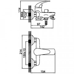 Смеситель для ванны Ledeme H38 L3038-B