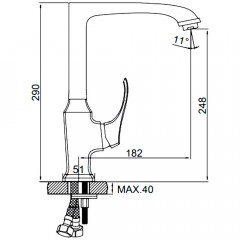 Смеситель для кухни Ledeme H42 L4042