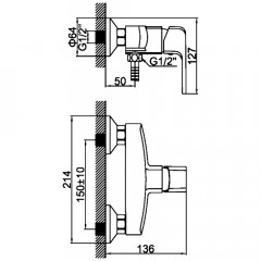 Смеситель для душа Ledeme H44 L2044